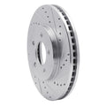 DFC 05-10 Ford Mustang Front Right Drilled & Slotted Silver Brake Rotor