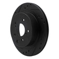 R1 89-96 Nissan 300ZX Rear Left Drilled & Slotted Black Brake Rotor