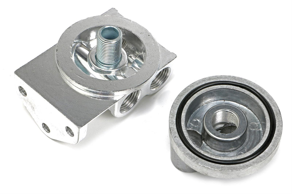 CAST ALUMINUM OIL FILTER RELOCATION KIT; HORIZONTAL PORTS195964 PONTIAC ENGINES