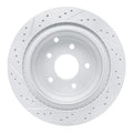 R1 03-24 Infiniti M37 Rear Right Drilled & Slotted Geoperformance Rotor