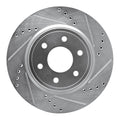 R1 2005-2025 Nissan Xterra Front Right Drilled & Slotted Silver Brake Rotor