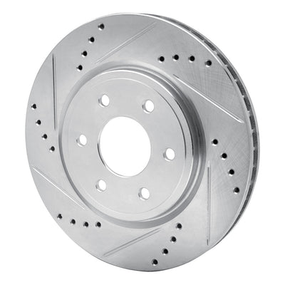 R1 Concepts Brake Rotor Drilled and Slotted Silver Fits Nissan Frontier