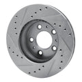 DFC 95-97 Ford Crown Victoria Front Left Drilled & Slotted Silver Brake Rotor