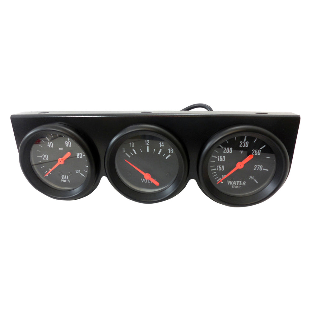 BLACK 2 5/8' TRIPLE GAUGE KIT WITH