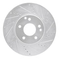 R1 96-11 Chrysler Crossfire Front Right Drilled & Slotted Silver Brake Rotor
