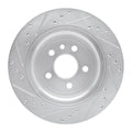 R1 10-17 Volvo XC60 Rear Left Drilled & Slotted Silver Brake Rotor