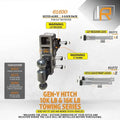 3 PACK MIXED 2.0 HITCH LOCKS FOR GENY HITCH MEGA DUTY 10K/16K LBS SERIES W/ LOCK FOR 2.0IN RECEIVER