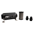 DeatschWerks Stainless Steel 10AN 100 Micron Universal Inline Fuel Filter Housing Kit (110mm)