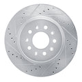 DFC 20-25 Cadillac CT4 Rear Left Drilled & Slotted Silver Brake Rotor
