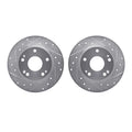 R1 16-25 Honda Insight Rear Drilled & Slotted Silver Brake Rotor Set
