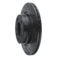 R1 06-13 BMW 325I Rear Right Drilled & Slotted Black Brake Rotor