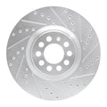 R1 Concepts Brake Rotor Drilled and Slotted Silver Fits Audi TT