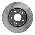 R1 Concepts Brake Rotor Drilled and Slotted Silver Fits Mitsubishi Lancer