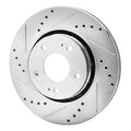 R1 Concepts Brake Rotor Drilled and Slotted Silver Fits Mitsubishi Lancer