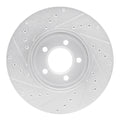 R1 00-06 Ford Thunderbird Front Right Drilled & Slotted Silver Brake Rotor