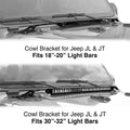 XK Glow Cowl Light Bar Bracket for Jeep Gladiator JT & Wrangler JL (30-32In Bar)