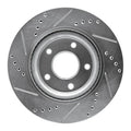 R1 11-19 Nissan Juke Front Right Drilled & Slotted Silver Brake Rotor