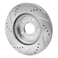 R1 11-19 Nissan Juke Front Right Drilled & Slotted Silver Brake Rotor