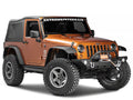 DV8 Offroad 07-18 Jeep Wrangler JK Over Windshield 50in Light Bar Mount - Black Steel