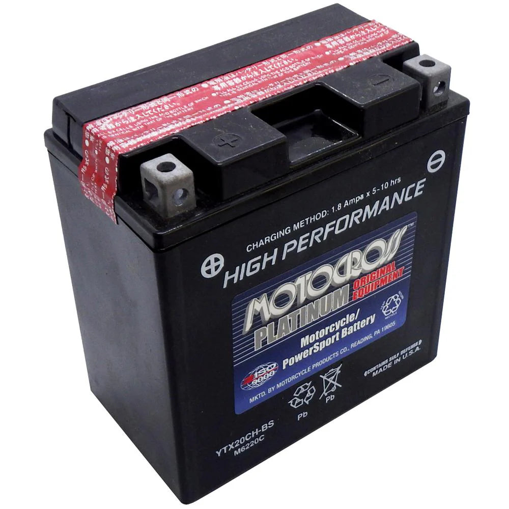 HIGH PERFORMANCE 12 V AGM BATTERY YTX20CHBS (W/ BOTTLE OF ACID) MADE IN THE USA