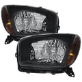 HEADLIGHTS WITHOUT SPORT MATTE BLACK HOUSING CLEAR LENS - NO BULBS INCLUDED