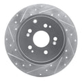 R1 06-14 Honda Ridgeline Rear Left Drilled & Slotted Silver Brake Rotor