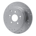 R1 06-14 Honda Ridgeline Rear Left Drilled & Slotted Silver Brake Rotor