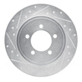 R1 02-10 Ford Explorer Sport Trac Rear Left Drilled & Slotted Silver Brake Rotor