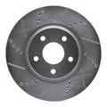 R1 04-12 Chevrolet HHR Front Left Drilled & Slotted Silver Brake Rotor