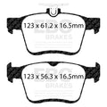 EBC 14+ Audi A3 1.8 Turbo (w/Electronic Parking Brake) Greenstuff Rear Brake Pads