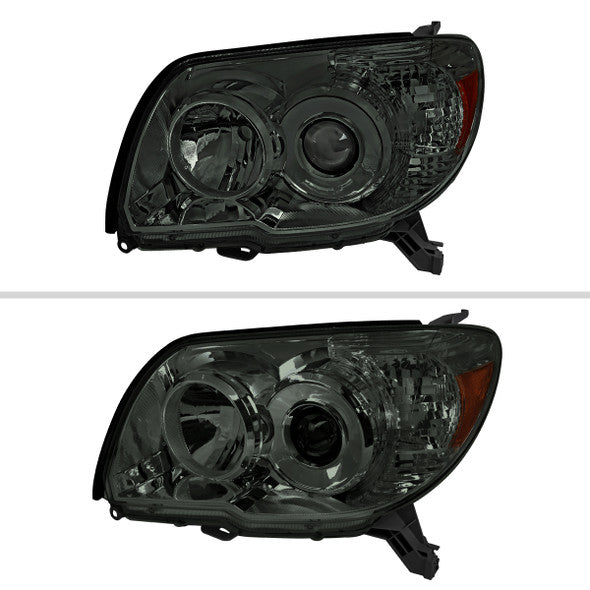 SRS LTD HEADLIGHTS CHROME HOUSING SMOKED LENS - NO BULBS INCLUDED