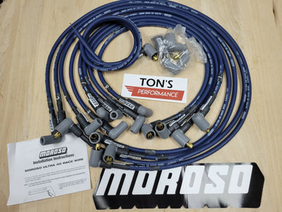 Moroso Chevrolet Small Block Ignition Wire Set - Ultra 40 - Unsleeved - Non-HEI - Under Header -Blue