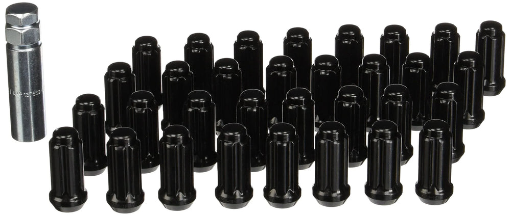 9/16IN DUPLEX ACORN8 LUG KIT SMALL DIAMETER DUPLEX BLACK CHROME (LUGS & KEY)