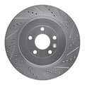 R1 13-19 Ford Police Interceptor Sedan Rear Right Drilled & Slotted Silver Brake Rotor