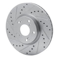 R1 06-15 Honda Civic Si Front Left Drilled & Slotted Silver Brake Rotor
