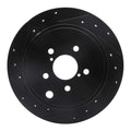R1 10-25 Scion FR-S Rear Left Drilled & Slotted Black Brake Rotor