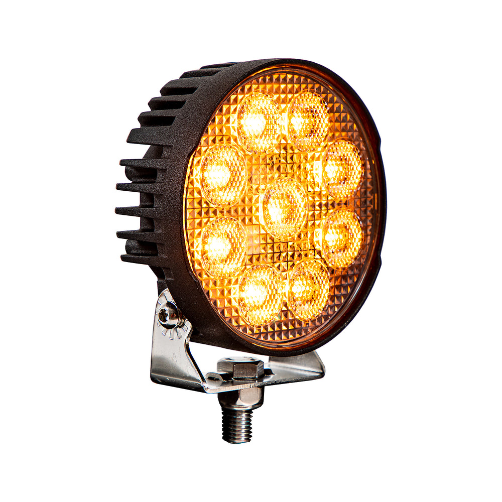 ULTRA BRIGHT 4.5 INCH WIDE LED FLOOD LIGHT WITH STROBEROUND LENS