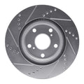 R1 06-20 Lexus ES350 Front Right Drilled & Slotted Silver Brake Rotor