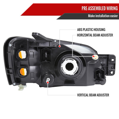 HEADLIGHTS MATTE BLACK HOUSING CLEAR LENS