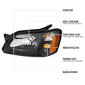 HEADLIGHTS MATTE BLACK HOUSING CLEAR LENS