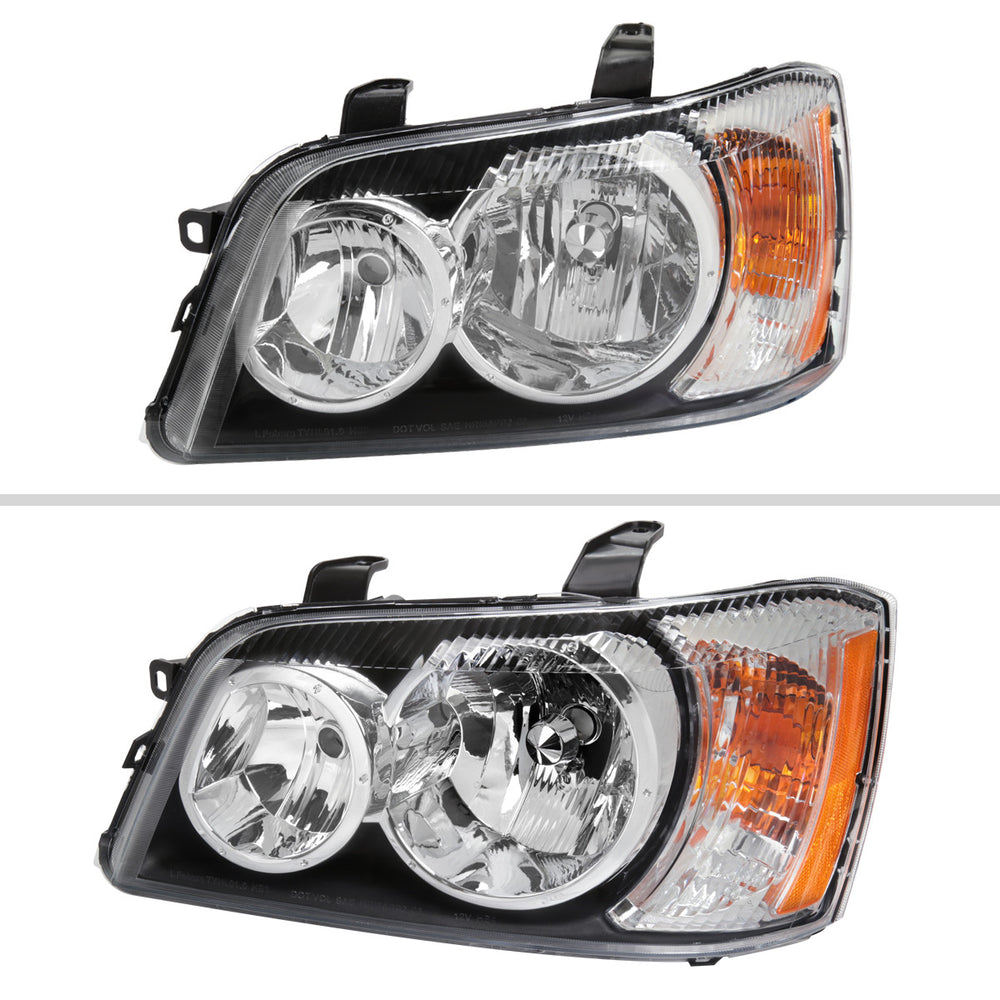 HEADLIGHTS WITH CHROME HOUSING AND CLEAR LENS - NO BULBS INCLUDED