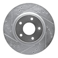 R1 14-23 Nissan Leaf Front Left Drilled & Slotted Silver Brake Rotor