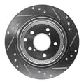 DFC 89-96 Nissan 300ZX Turbo Rear Left Drilled & Slotted Silver Brake Rotor