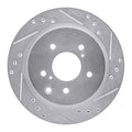 R1 89-96 Nissan 300ZX Turbo Rear Right Drilled & Slotted Silver Brake Rotor