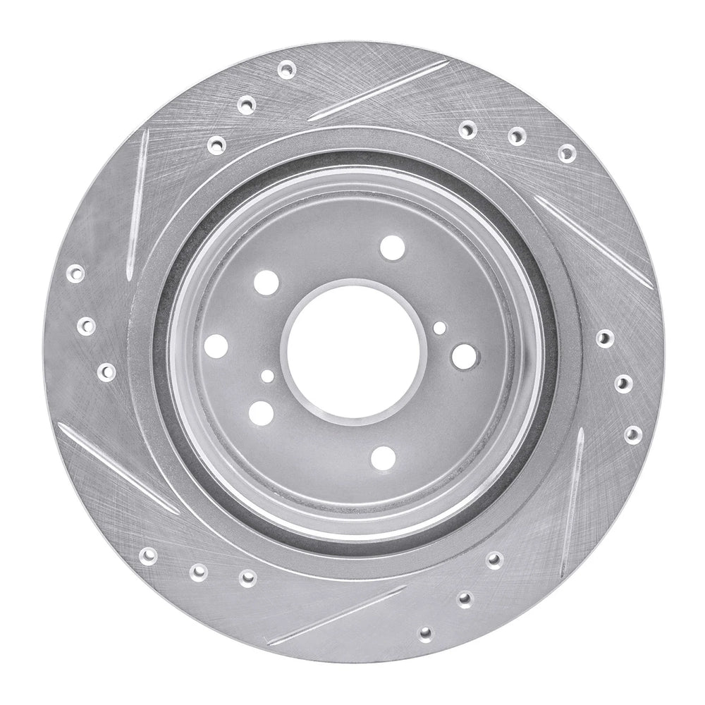 R1 89-96 Nissan 300ZX Turbo Rear Right Drilled & Slotted Silver Brake Rotor