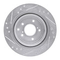 R1 89-96 Nissan 300ZX Turbo Rear Right Drilled & Slotted Silver Brake Rotor