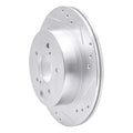 R1 89-96 Nissan 300ZX Turbo Rear Right Drilled & Slotted Silver Brake Rotor
