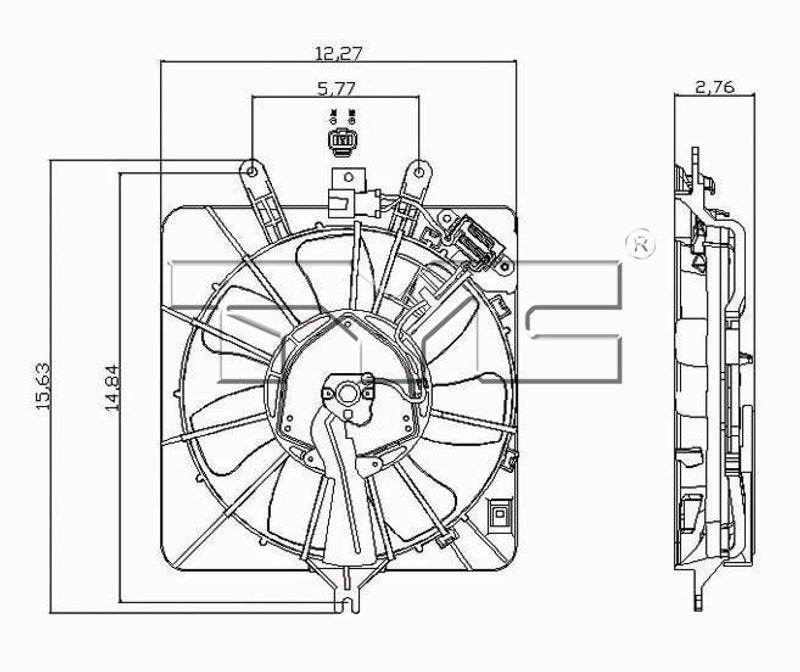 CONDENSER FAN/MOTOR ASSEMBLY BLADE/MOTOR/SHROUD HONDA FIT 20072008