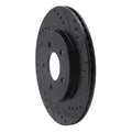 R1 05-14 Ford Mustang Rear Right Drilled & Slotted Black Brake Rotor