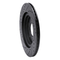 R1 05-14 Ford Mustang Rear Right Drilled & Slotted Black Brake Rotor